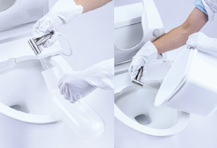 汚れた排泄用具の洗浄